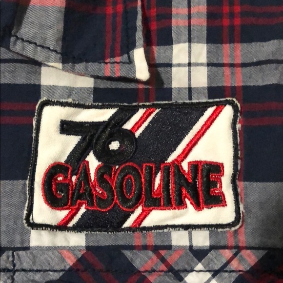 Smoke Rise blue white & red plaid button down - Picture 3 of 7